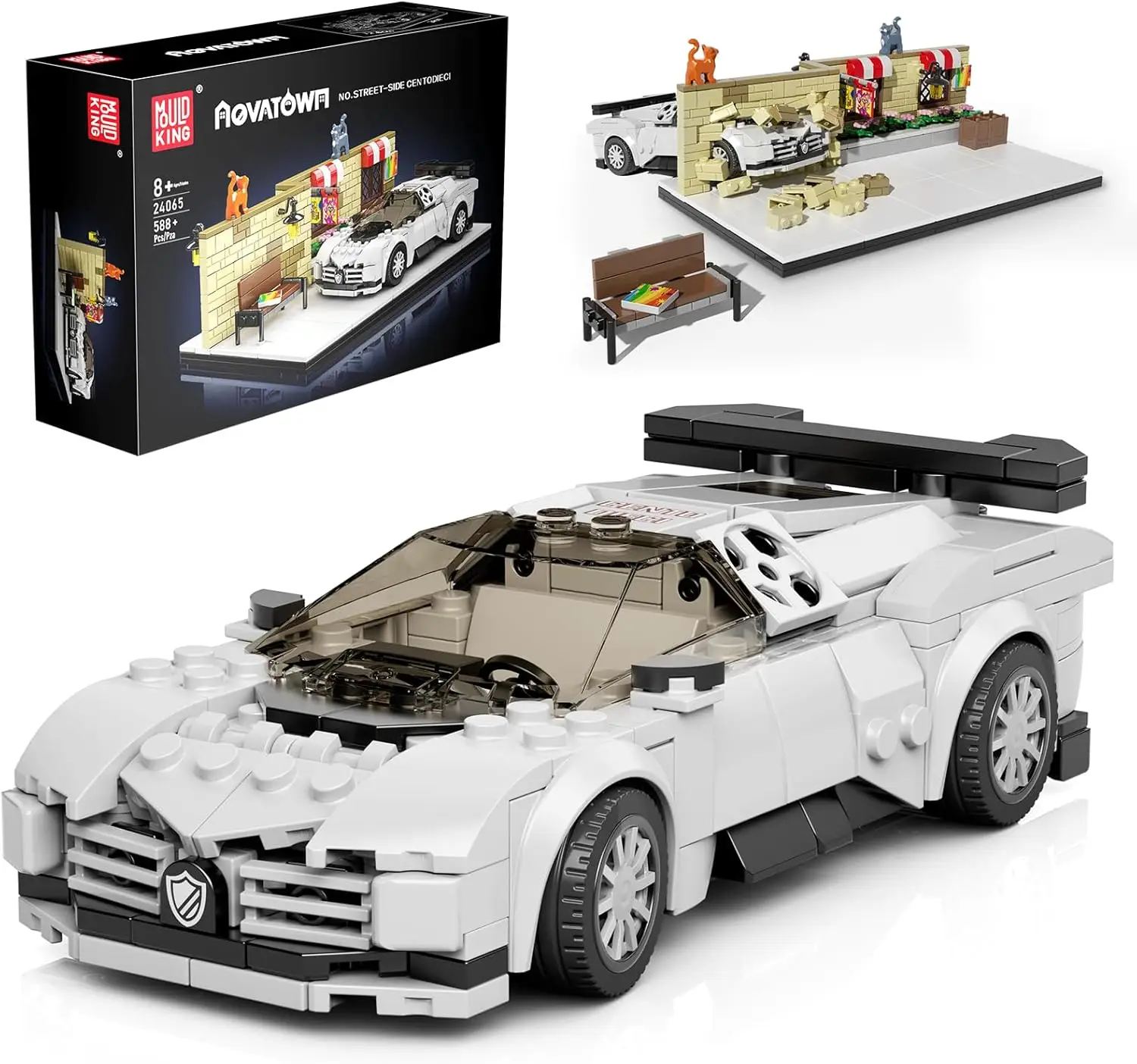 Mould King 24065 Super Sports Car And Street Props Building Blocks Model 588pcs - Image 2